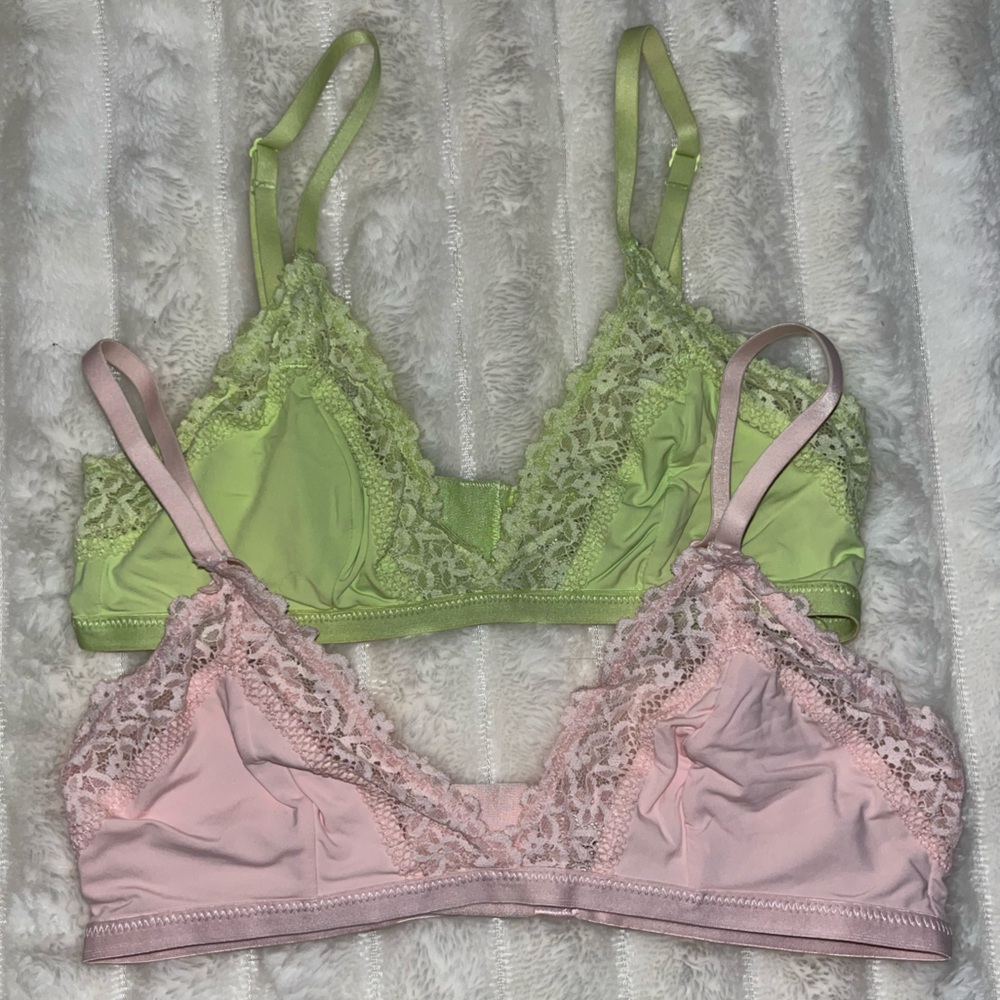 Lace trim bralettes